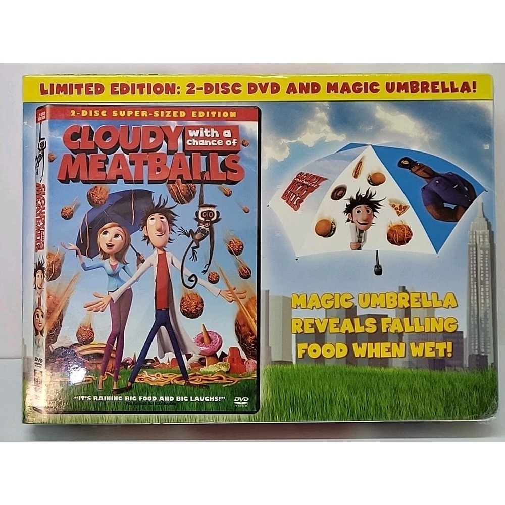 Cloudy with a Chance of Meatballs DVD 2Disc Super-Sized Edition & Magic Umbrella